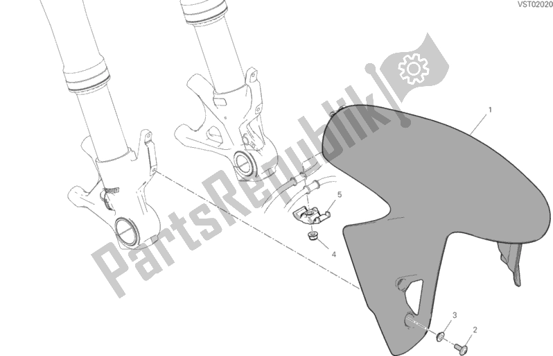 Tutte le parti per il Parafango Anteriore del Ducati Superbike Panigale V2 Thailand 955 2020